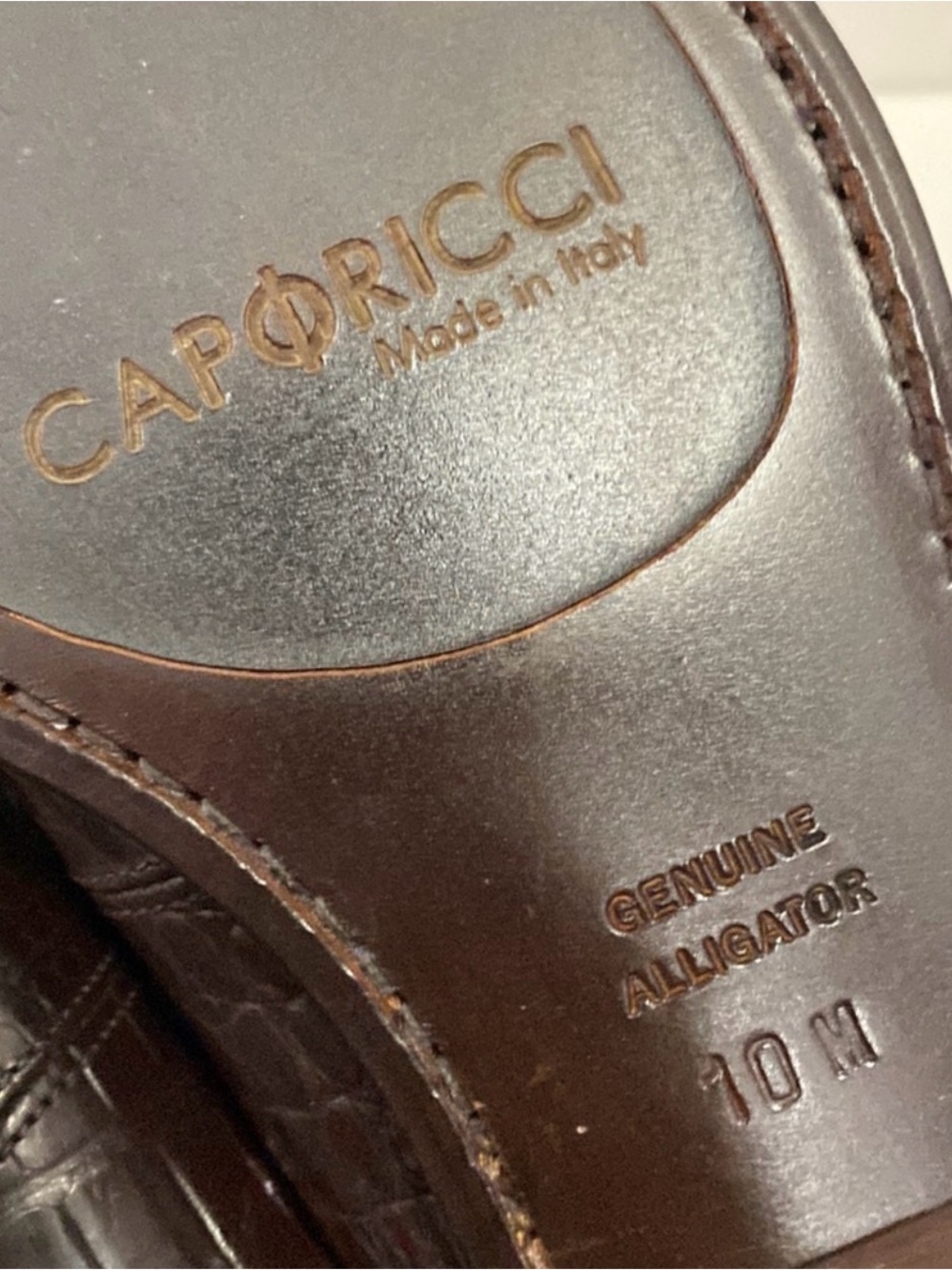Caporicci 9961 Gold genuine alligator Leather Slip-On Loafers made 100% in Italy - Picture 12 of 12